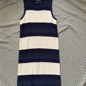 Lauren Ralph Lauren Linen and Cotton Knit Nautical Striped Dress